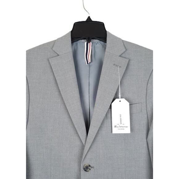 Ben Sherman Men's Skinny-Fit Stretch Suit Jacket Grey White Pinstripe 36S NWT - Picture 4 of 7